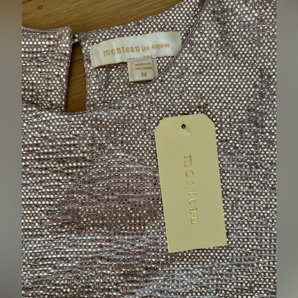 Glossy t-shirt, silver, M, NWT